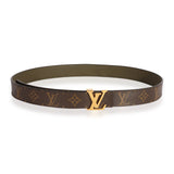 Louis Vuitton Louis Vuitton Monogram Canvas & Olive Green Reversible Initiales Belt 90
