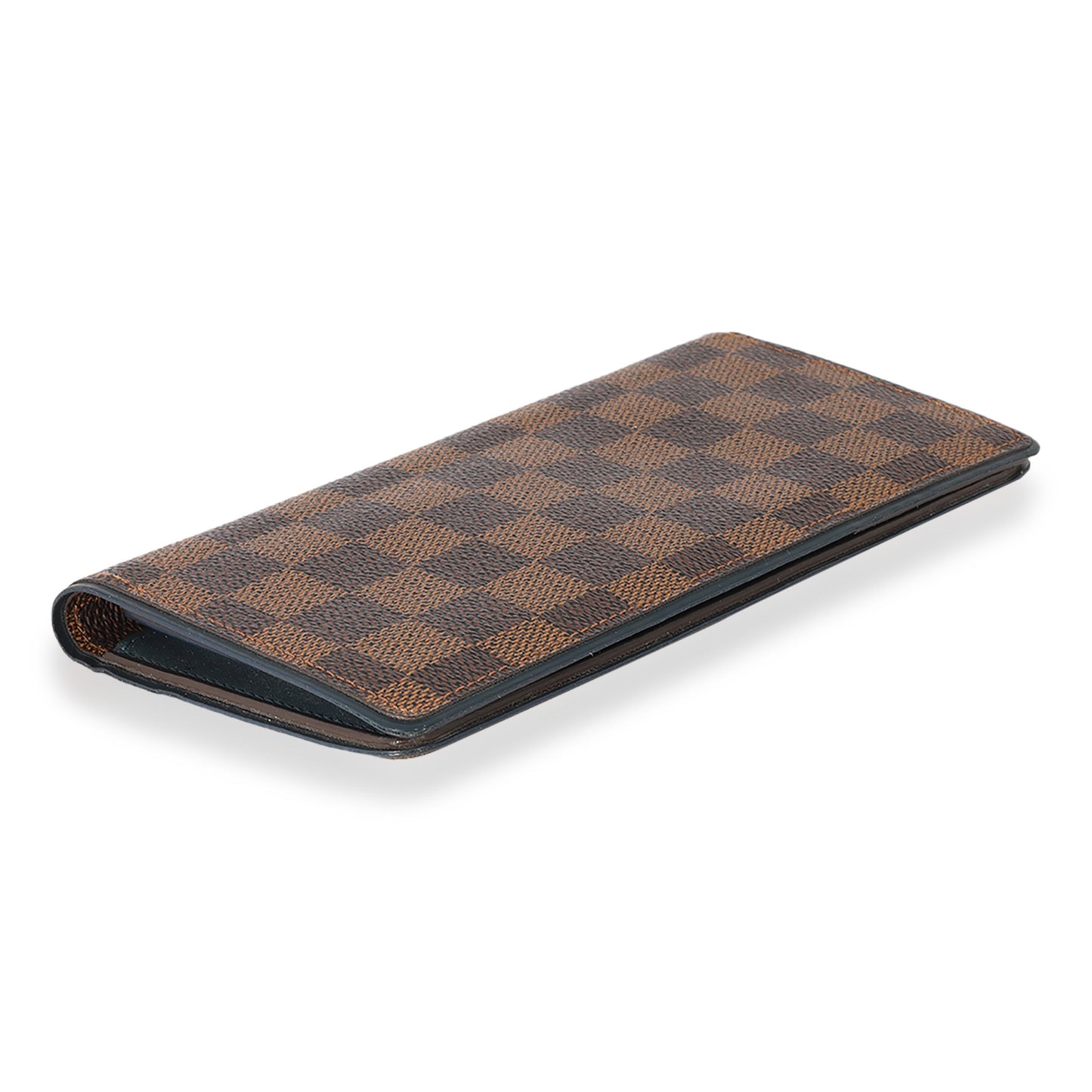 Louis Vuitton Louis Vuitton Damier Ebene and Blue Leather Wallet