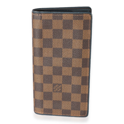 Louis Vuitton Louis Vuitton Damier Ebene and Blue Leather Wallet