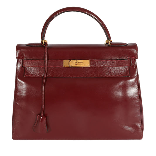 Hermes Kelly 32   Bordeaux Box