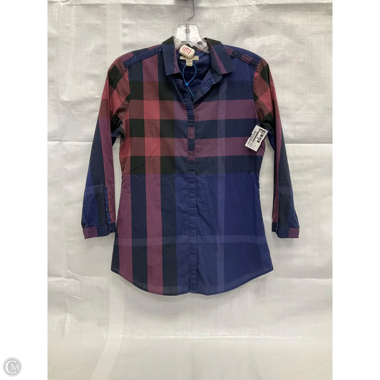 Blo  Luxury Designer By Burberry In Plaid Pattern, Size: Xs