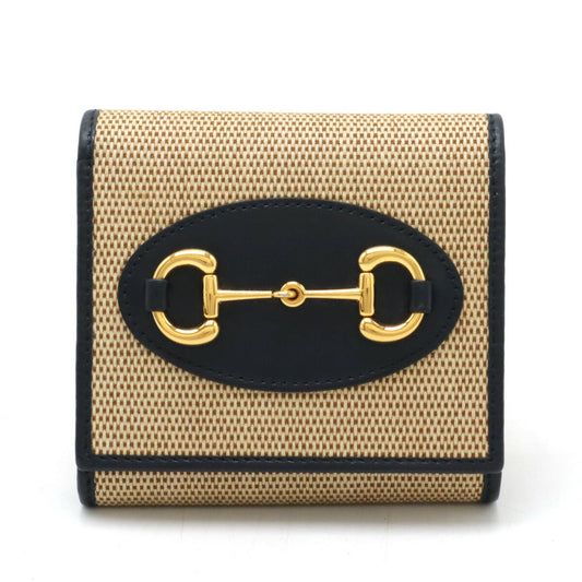 Gucci Horsebit 1955 Canvas Leather Wallet Limited