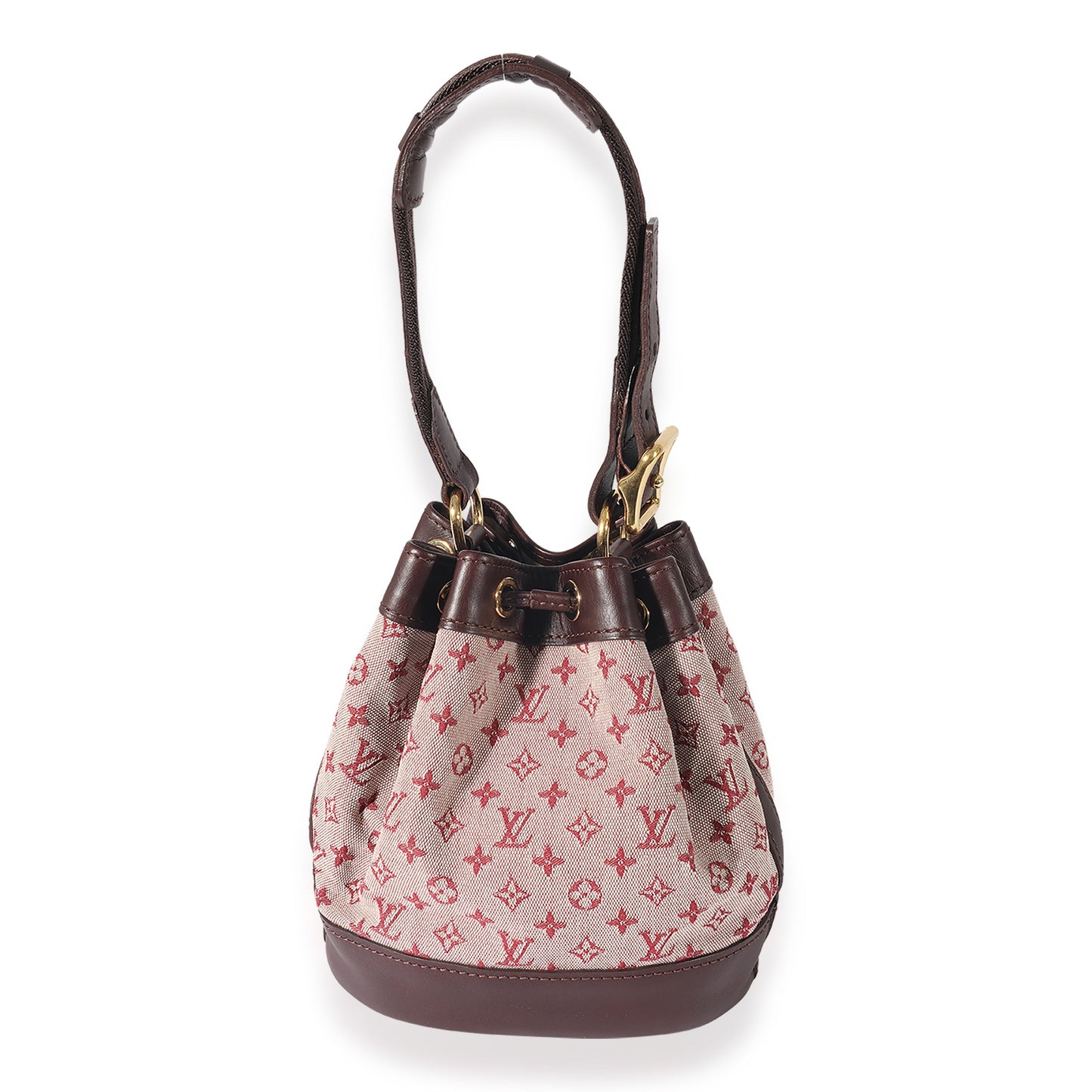 Louis Vuitton Louis Vuitton Burgundy Monogram Canvas Mini Lin Noelie Bucket Bag