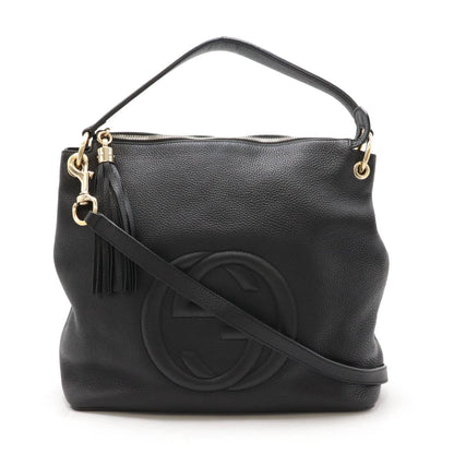 Gucci Leather Soho Interlocking G 2way Handbag 408825