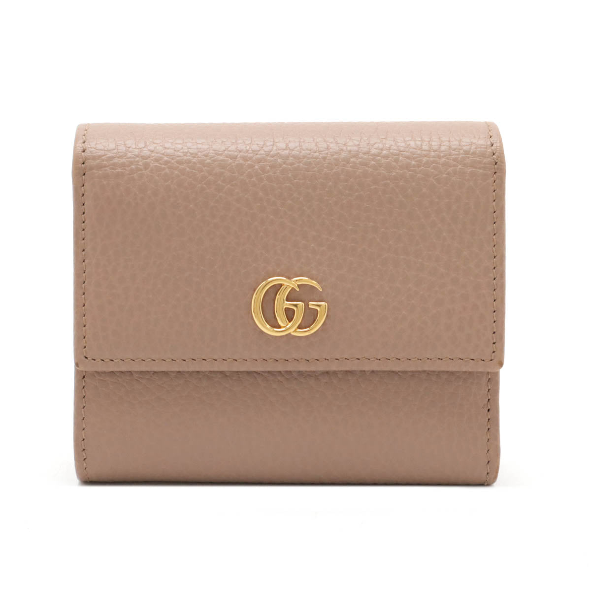 Gucci Leather GG Marmont Tri-fold Wallet Pink Beige 546584