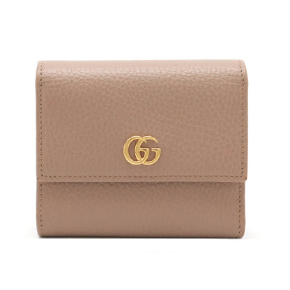 Gucci Leather GG Marmont Tri-fold Wallet Pink Beige 546584