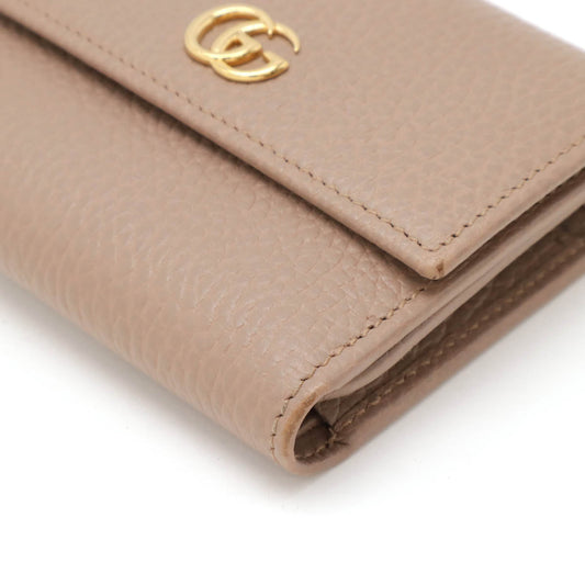 Gucci Leather GG Marmont Tri-fold Wallet Pink Beige 546584