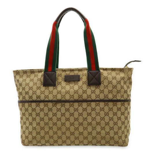 Gucci GG Canvas Leather Tote Bag