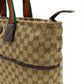 Gucci GG Canvas Leather Tote Bag
