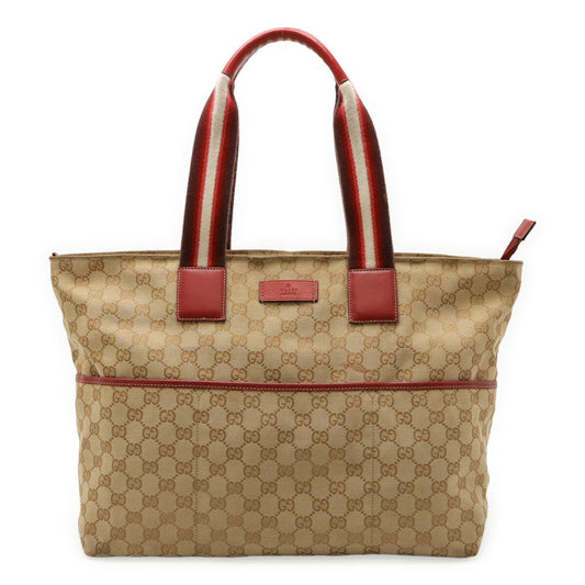 Gucci GG Canvas Leather Tote Bag
