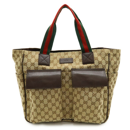 Gucci GG Canvas Leather Tote Bag