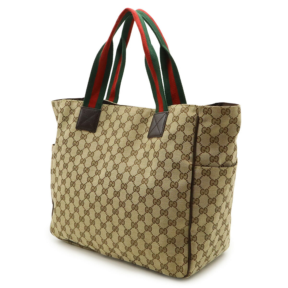 Gucci GG Canvas Leather Tote Bag