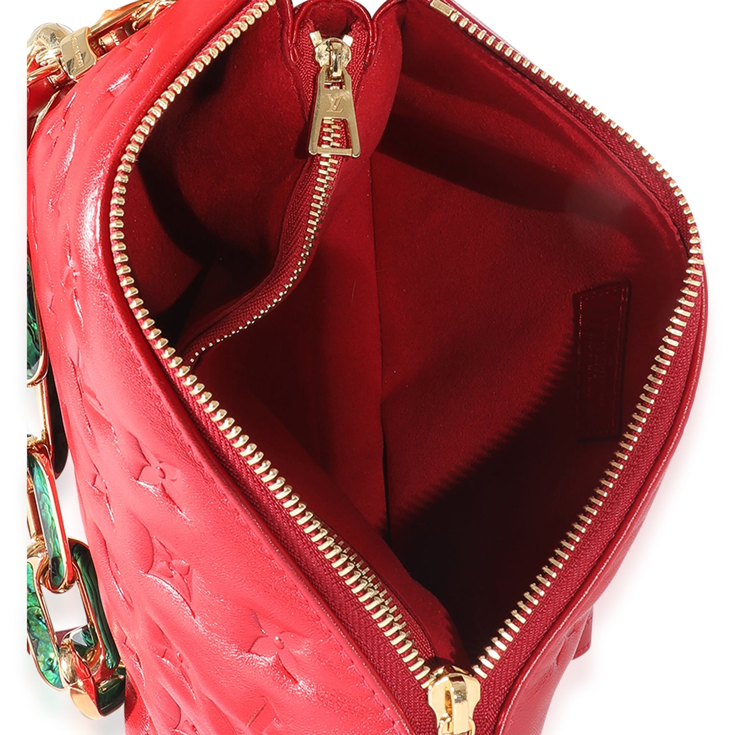 Louis Vuitton Louis Vuitton Red Lambskin Coussin BB H27