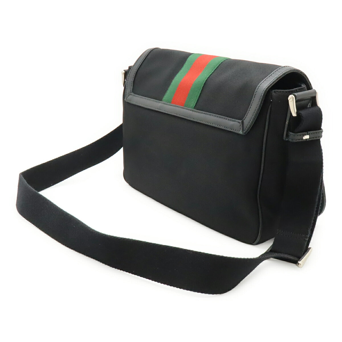 Gucci Web Stripe Nylon Canvas Shoulder Bag