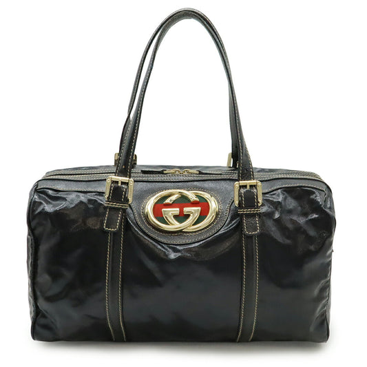 Gucci Interlocking G Coated Canvas Boston Bag