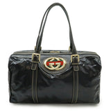 Gucci Interlocking G Coated Canvas Boston Bag
