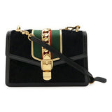 Gucci Sylvie Velvet Patent Leather 2way Shoulder Bag