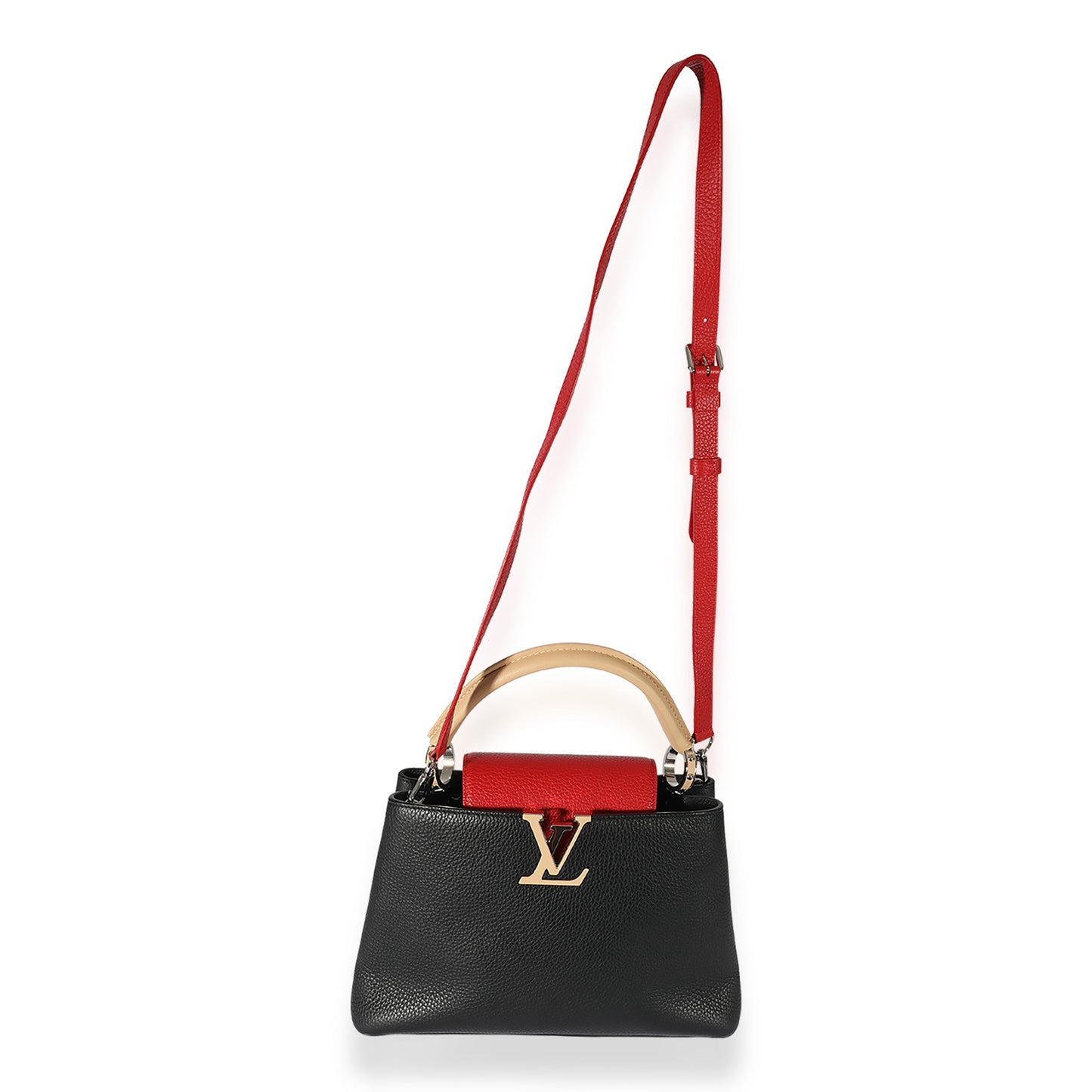 Louis Vuitton Louis Vuitton Black & Multicolor Leather Capucines BB