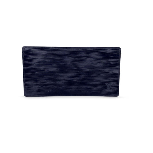 LOUIS VUITTON   Black Epi Leather Long Card Wallet Ticket Holder