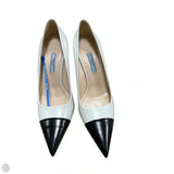 Shoes Luxury Designer By Prada In Black & White, Size: 7.5
