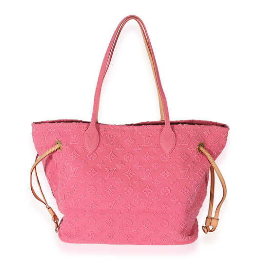 Louis Vuitton Louis Vuitton Monogram Denim Neverfull MM Rose
