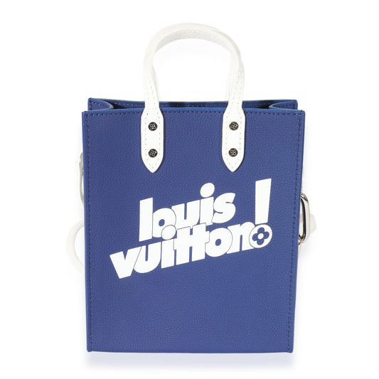 Louis Vuitton Louis Vuitton Blue & White Leather Everyday LV Sac Plat XS