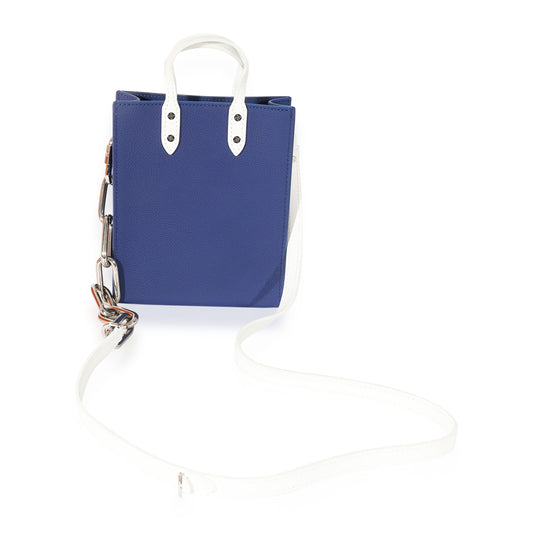 Louis Vuitton Louis Vuitton Blue & White Leather Everyday LV Sac Plat XS