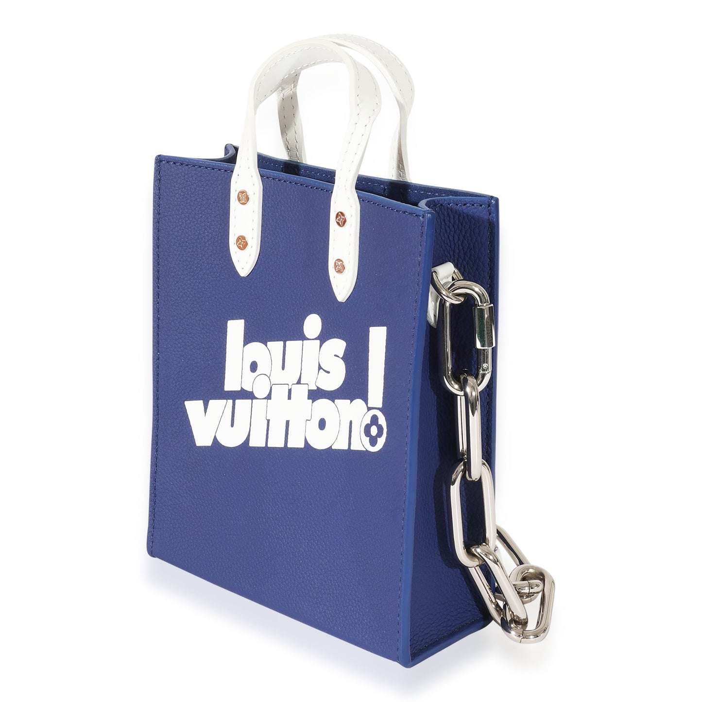 Louis Vuitton Louis Vuitton Blue & White Leather Everyday LV Sac Plat XS