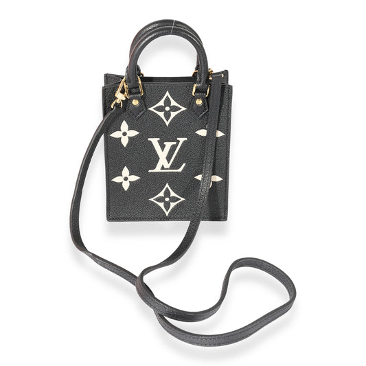 Louis Vuitton Louis Vuitton Black & Beige Monogram Empreinte Petit Sac Plat