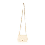 CHANEL Beige Quilted Lambskin Mini Square Classic Flap Bag