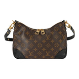 Louis Vuitton Louis Vuitton Black Leather & Monogram Canvas Boulogne NM