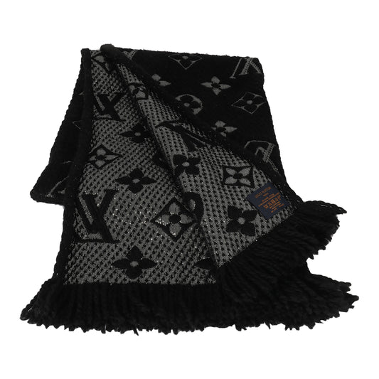 Louis Vuitton Louis Vuitton Black Silver Logomania Shine Scarf