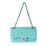 CHANEL 22K Quilted Tweed Classic Medium Double Flap Bag