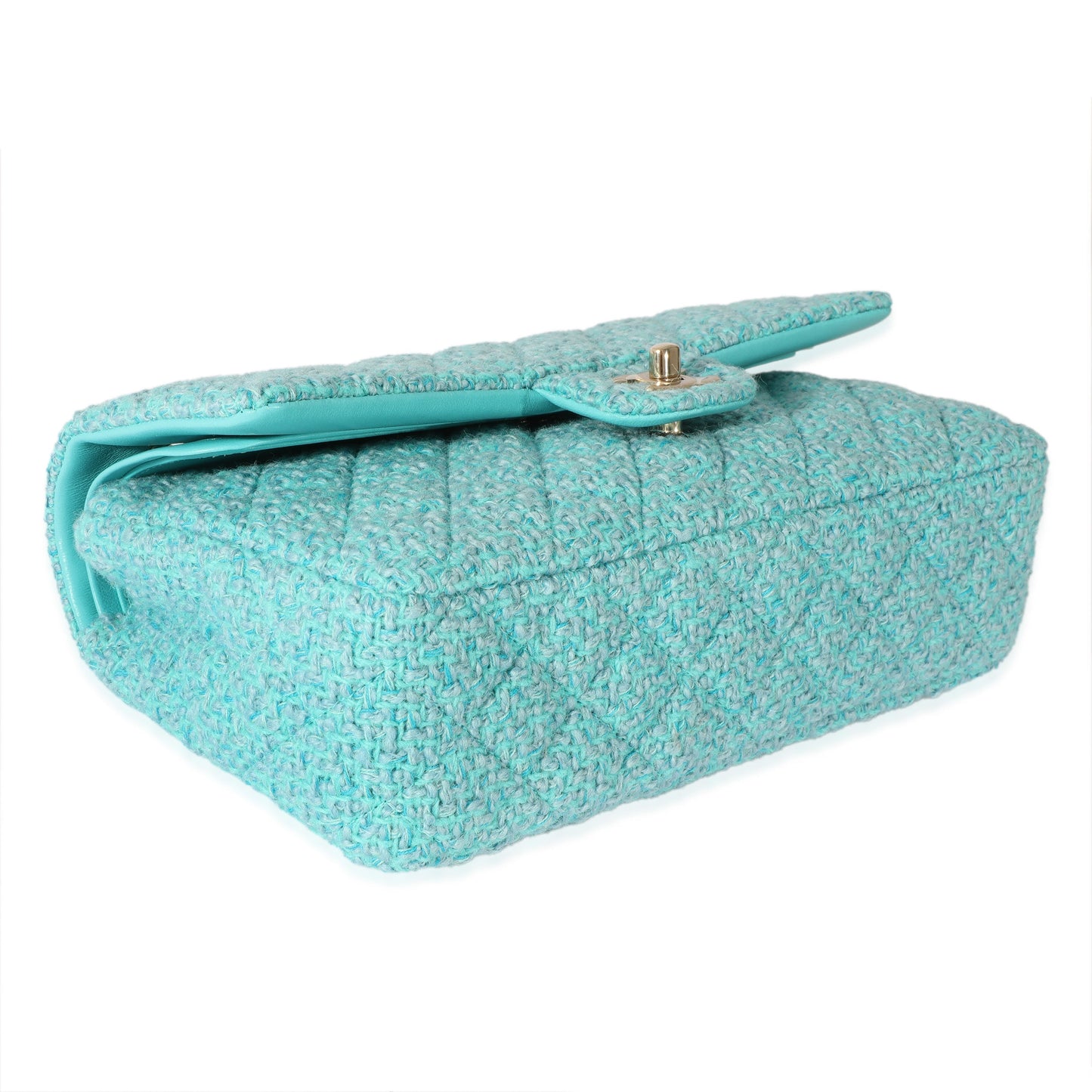 CHANEL 22K Quilted Tweed Classic Medium Double Flap Bag