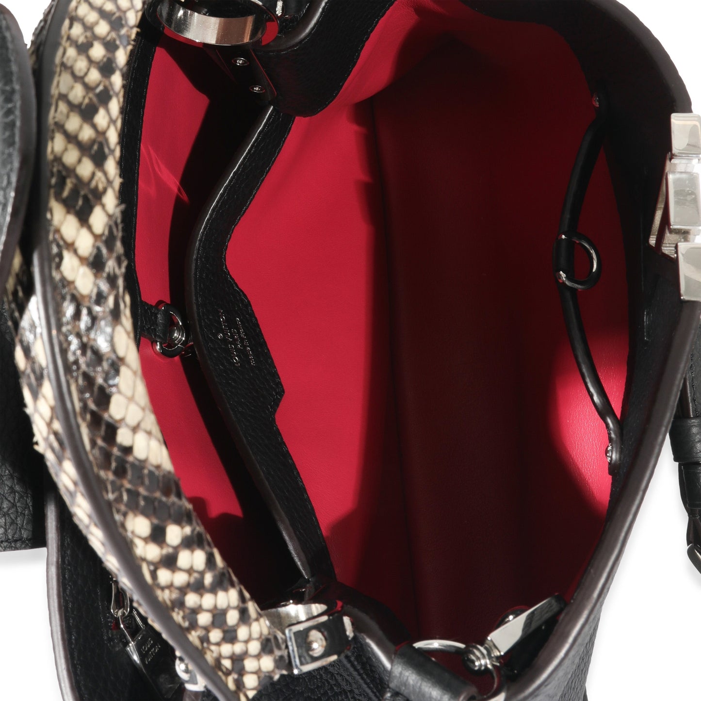 Louis Vuitton Louis Vuitton Black Taurillon Python Capucines MM