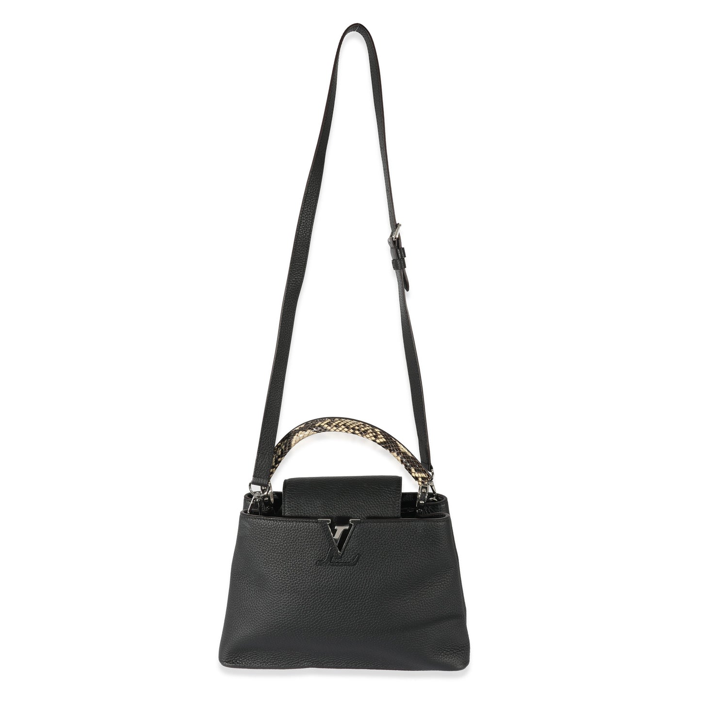 Louis Vuitton Louis Vuitton Black Taurillon Python Capucines MM