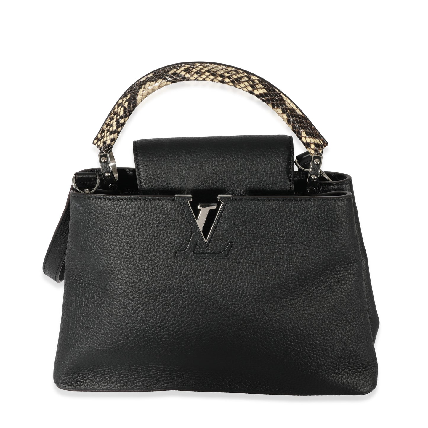 Louis Vuitton Louis Vuitton Black Taurillon Python Capucines MM