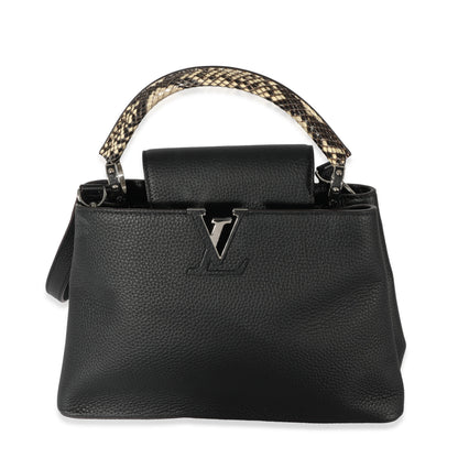 Louis Vuitton Louis Vuitton Black Taurillon Python Capucines MM