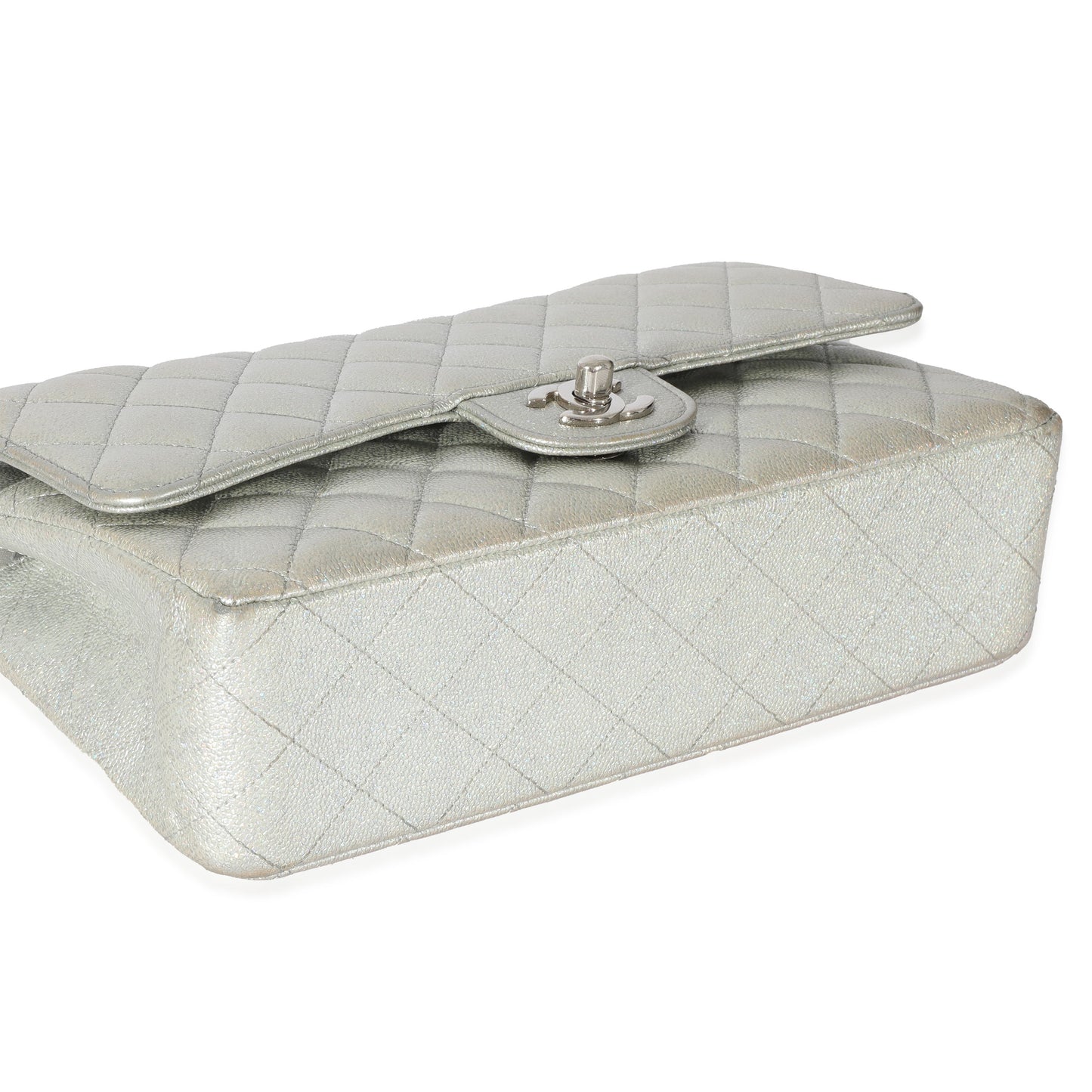 CHANEL 21K Glitter Caviar Medium Classic Double Flap Bag