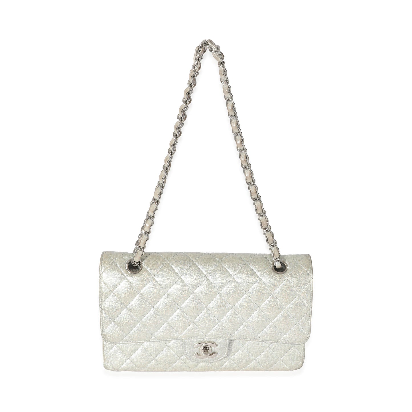 Chanel 21K Glitter Caviar Medium Classic Double Flap Handbag