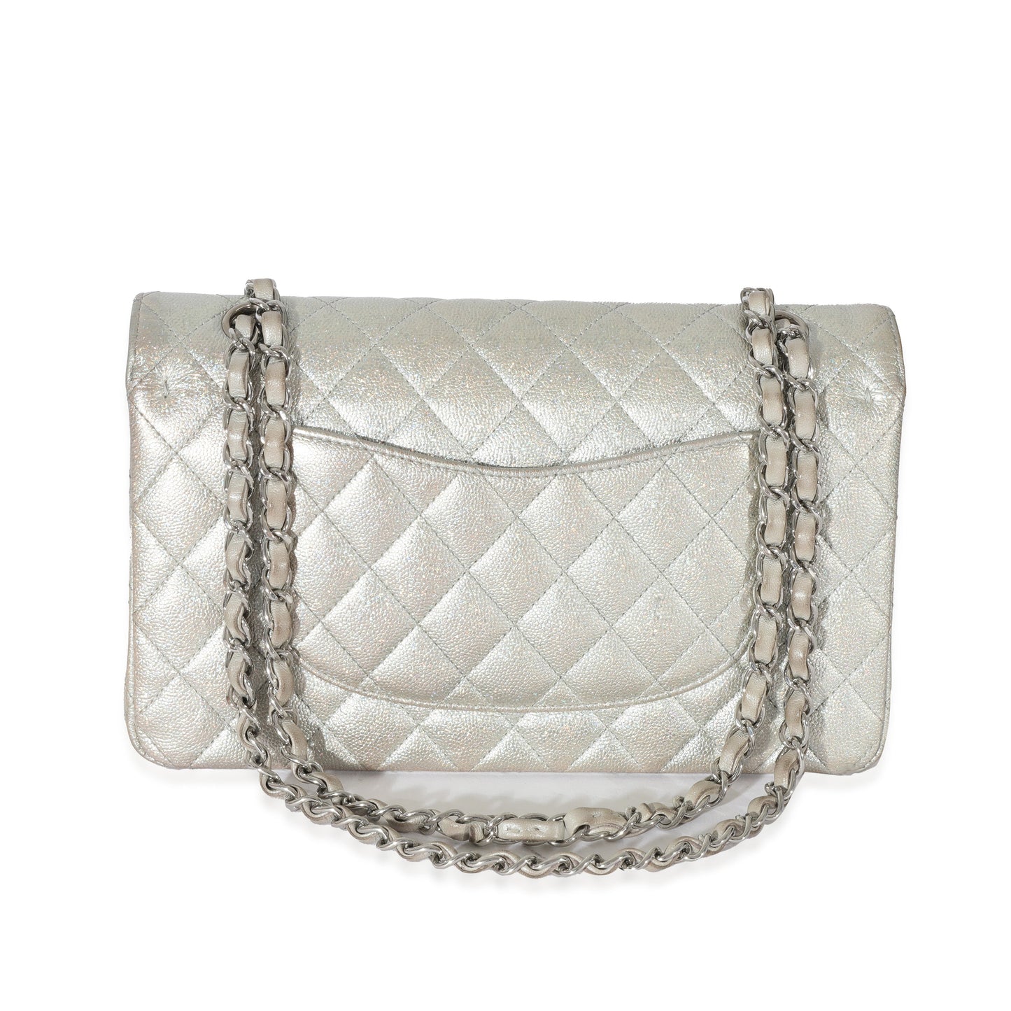 Chanel 21K Glitter Caviar Medium Classic Double Flap Handbag