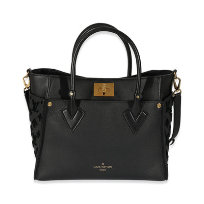 Louis Vuitton Louis Vuitton Black Calfskin On My Side MM