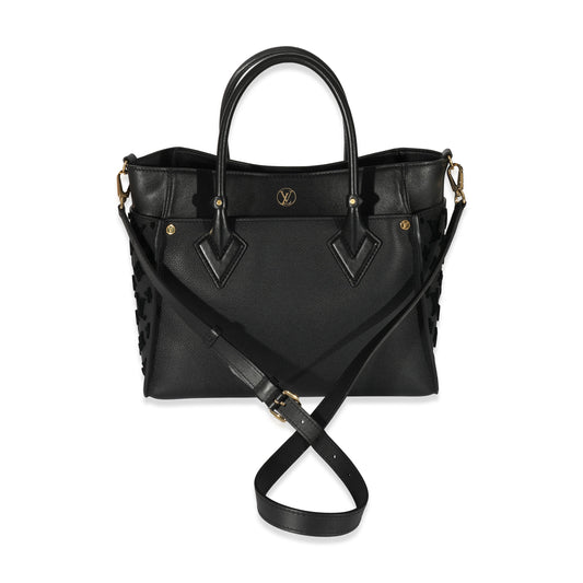 Louis Vuitton Louis Vuitton Black Calfskin On My Side MM