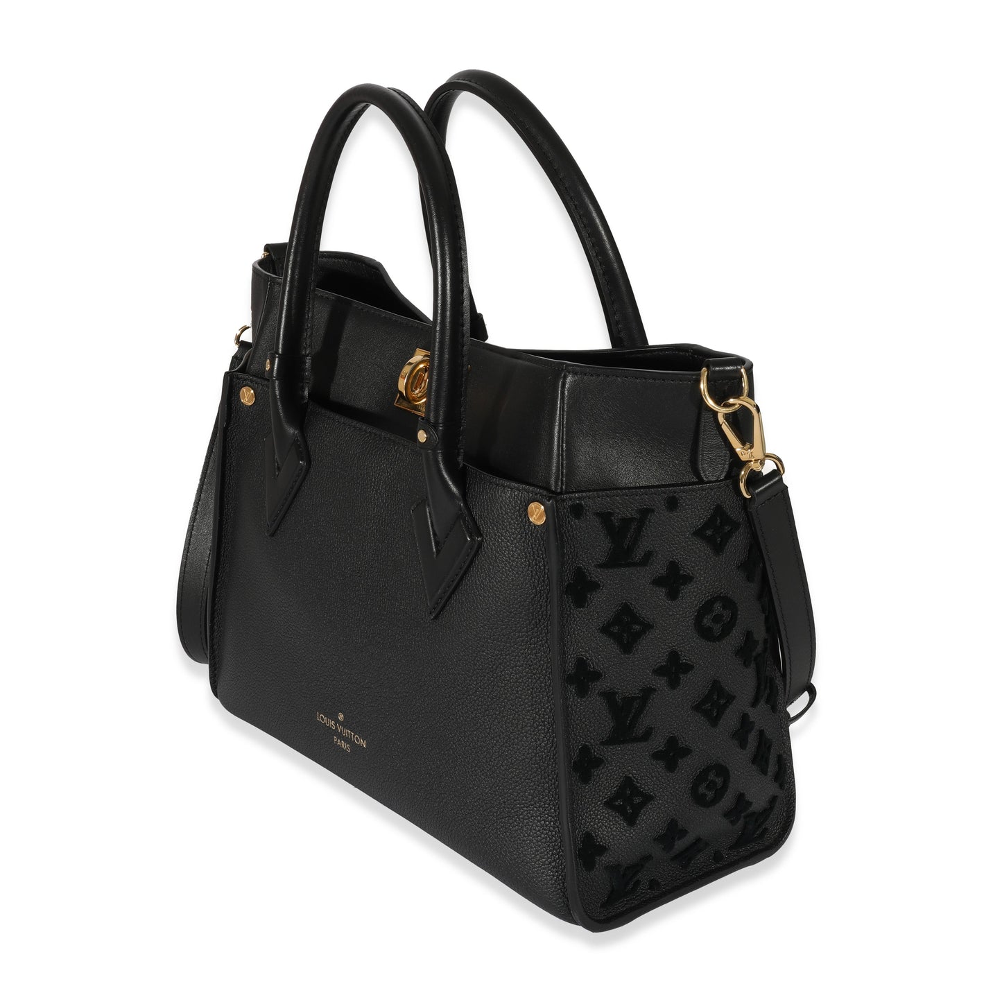 Louis Vuitton Louis Vuitton Black Calfskin On My Side MM