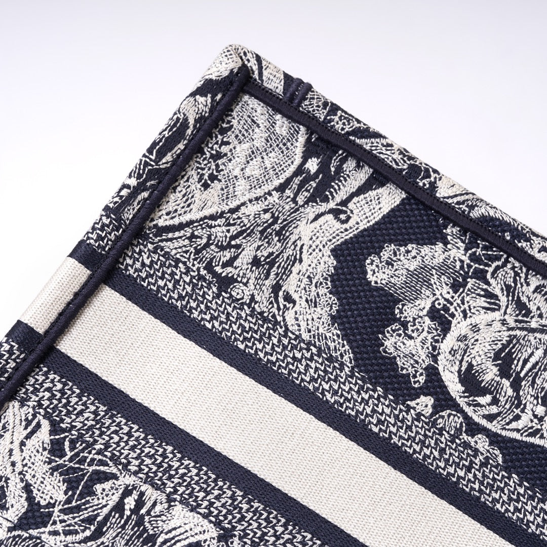 DIR1286 Book Tote tiger small MINI navy blue