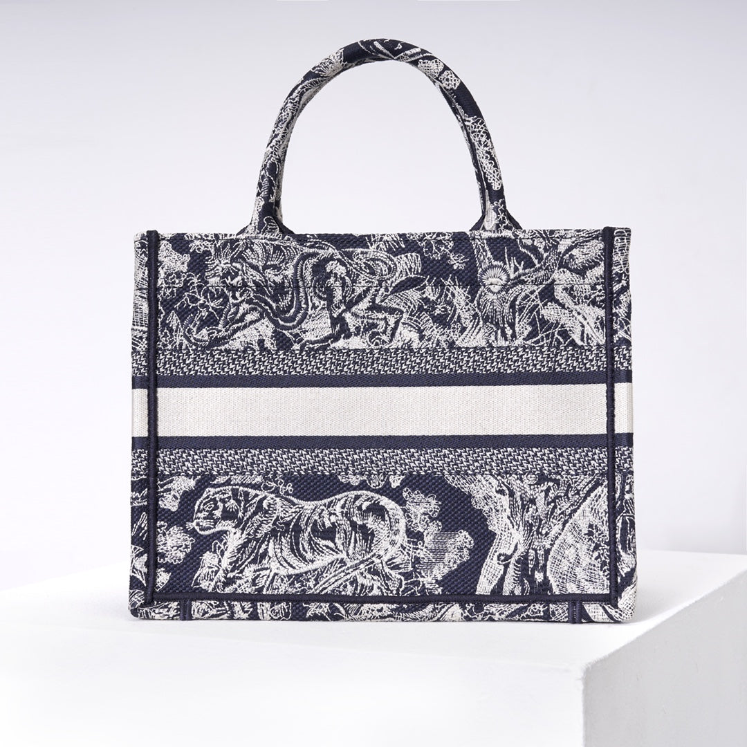 DIR1286 Book Tote tiger small MINI navy blue