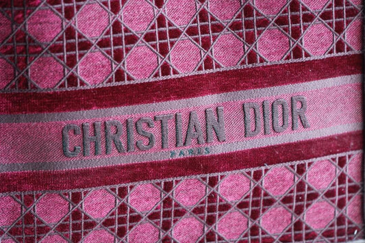DIR1286 Book Tote BIG size 41.5cm 36.5cm Embroidery LOGO red Handbag rose red