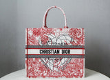 DIR1286 Book Tote BIG size 41.5cm Embroidery LOGO red Handbag