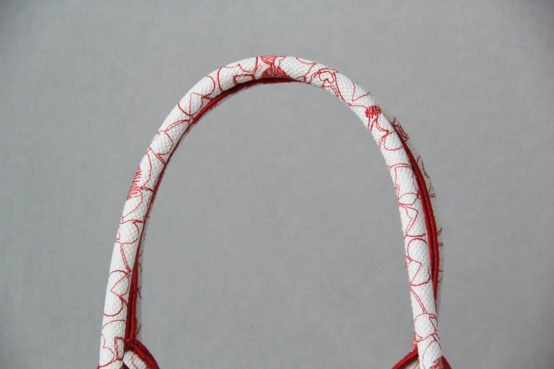 DIR1286 Book Tote BIG size 41.5cm Embroidery LOGO red Handbag