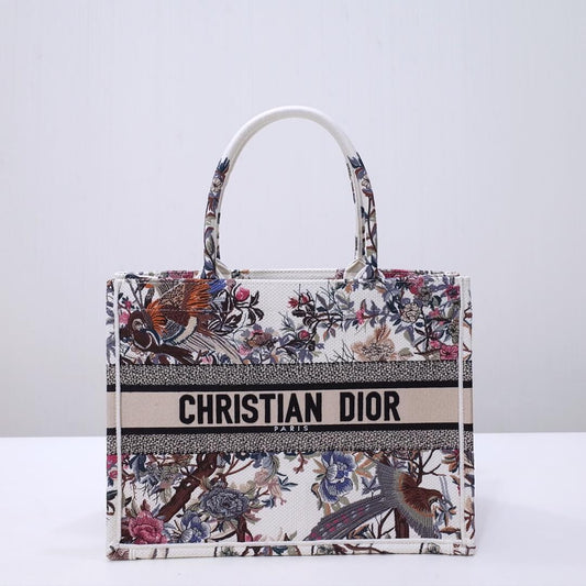 DIR1286 Book bag Tote Embroidery 36.5cm 41.5cm Handbag white printing